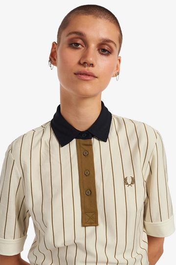 Fred Perry Raidallinen Polo Naisten Paidat Valkoinen | FI 1067GSOL